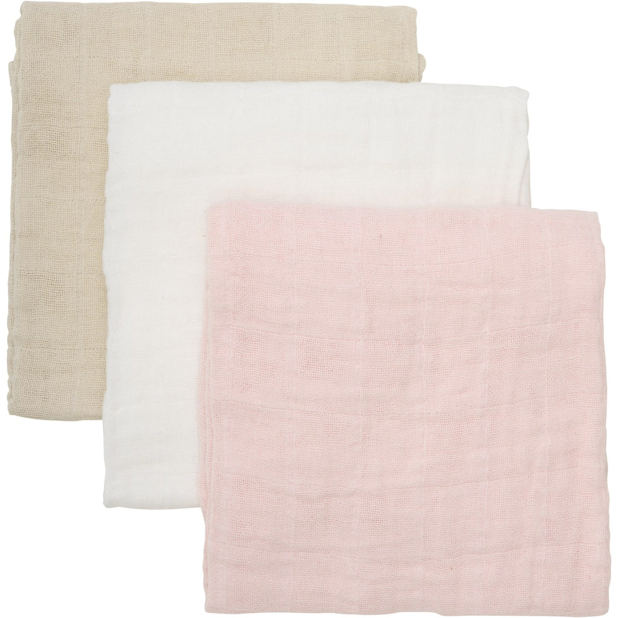 Pippi Veiled Rose Organic Cloth Muslin 3-pack