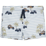 Hust & Claire White Haki Swim Trunks