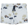 Hust & Claire White Haki Swim Trunks