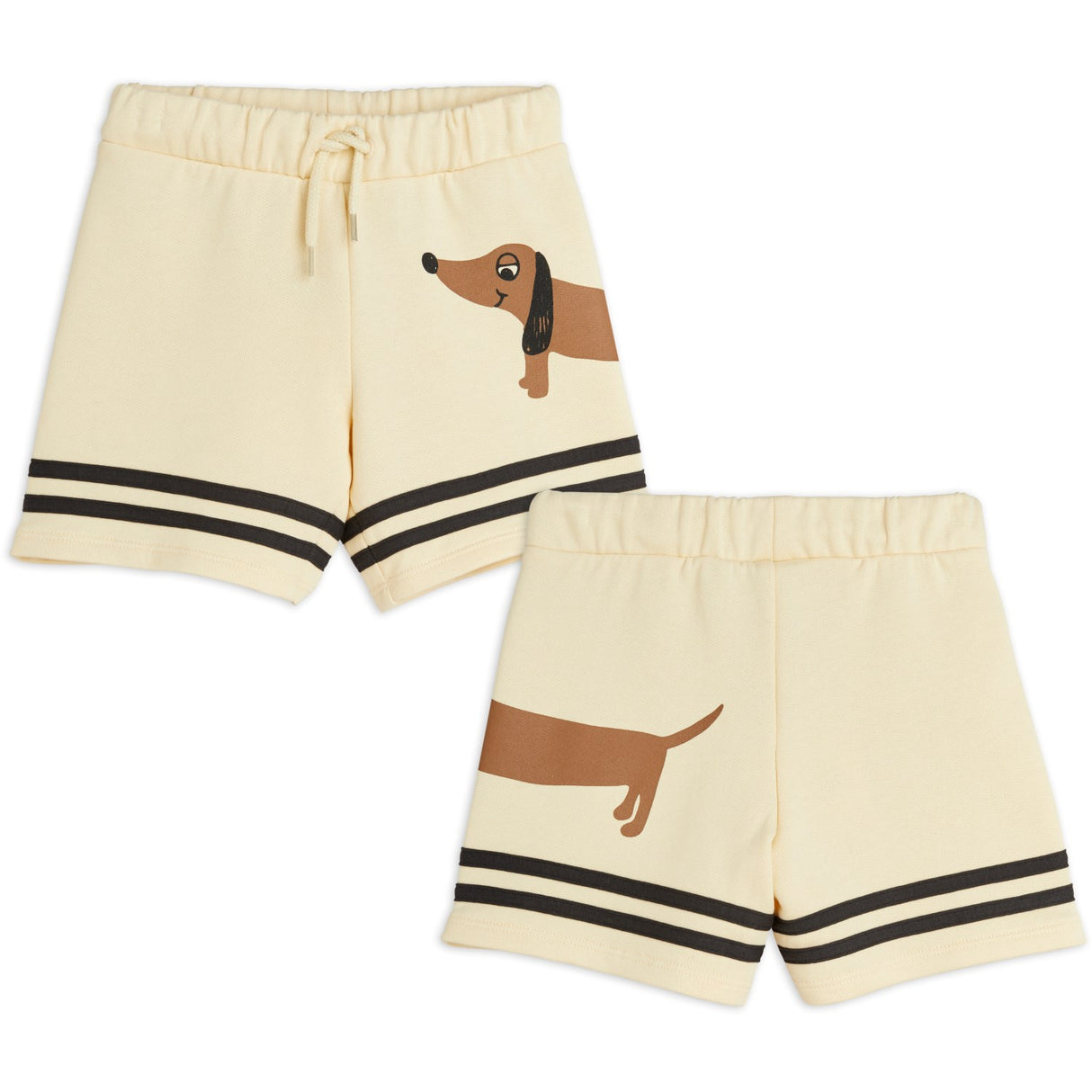 Mini Rodini Beige Dog Sp Stripes Sweatshorts