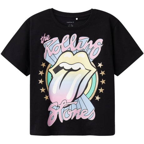 Name It Black Dysa Rolling Stones Regular T-Shirt Noos