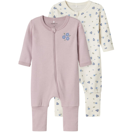 Name It Jet Stream Nightsuit 2-pack Zip Jet Flower Noos