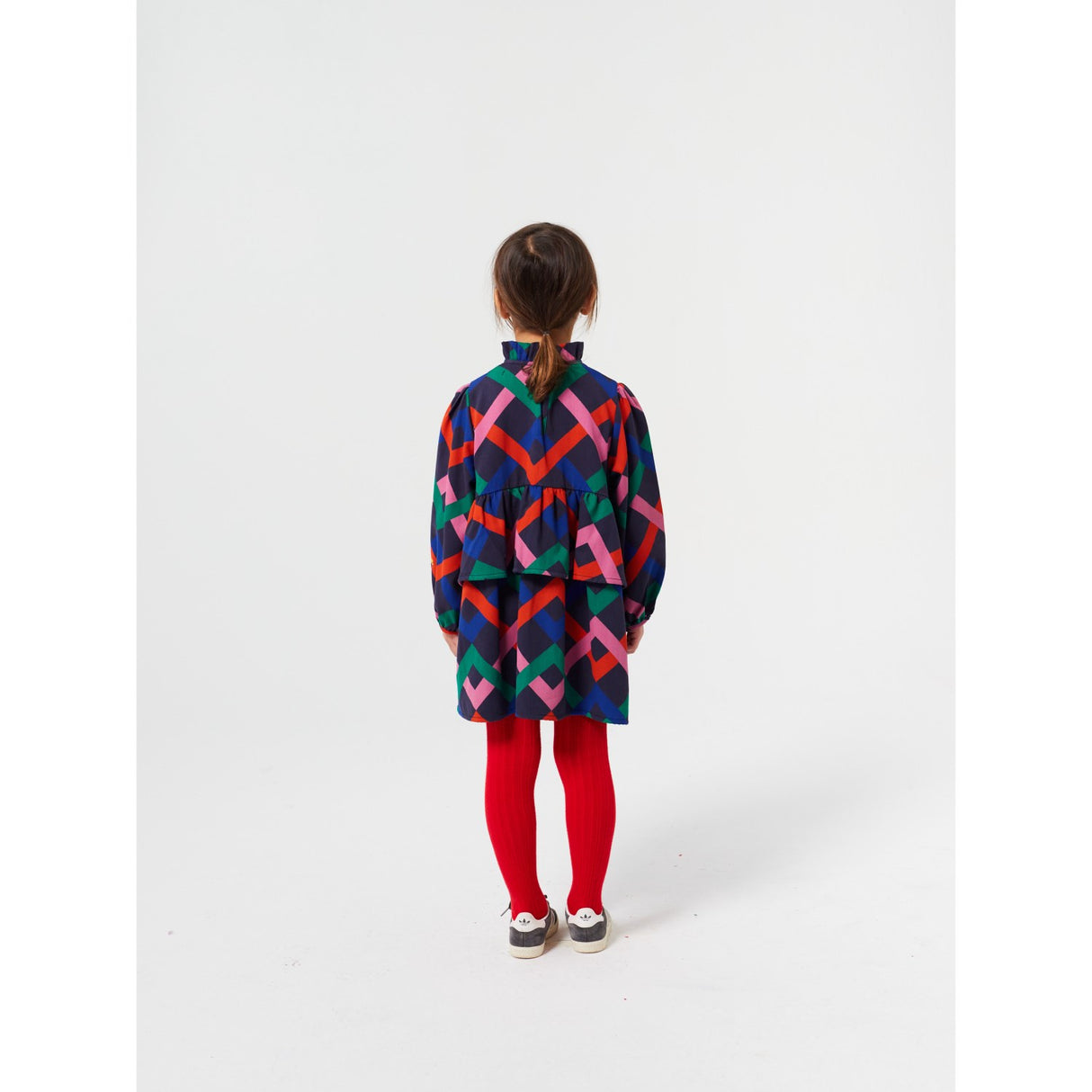 Bobo Choses Midnight Blue Multicolor Garland Woven Dress