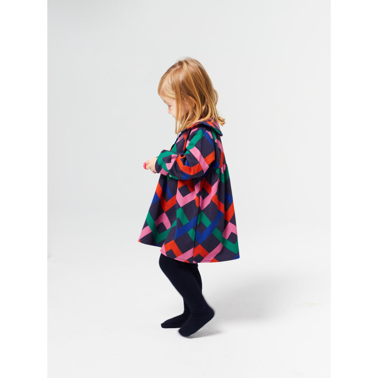 Bobo Choses Midnight Blue Multicolor Garland Woven Dress