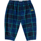 Bobo Choses Midnight Blue Baby Check Bc Velvet Baggy Pants