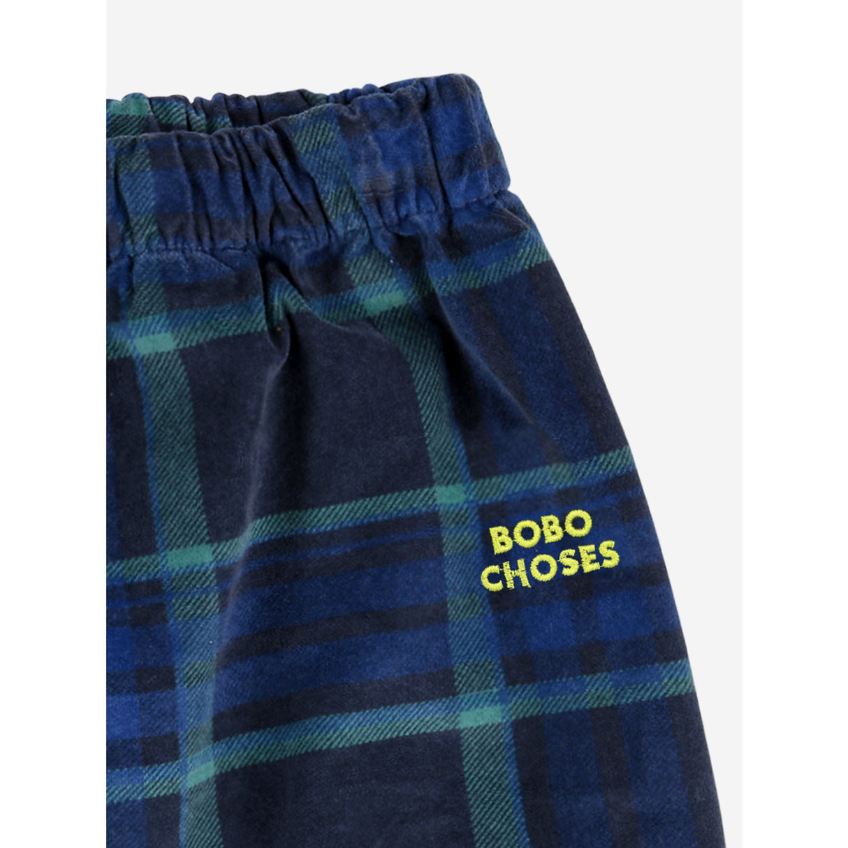 Bobo Choses Midnight Blue Baby Check Bc Velvet Baggy Pants