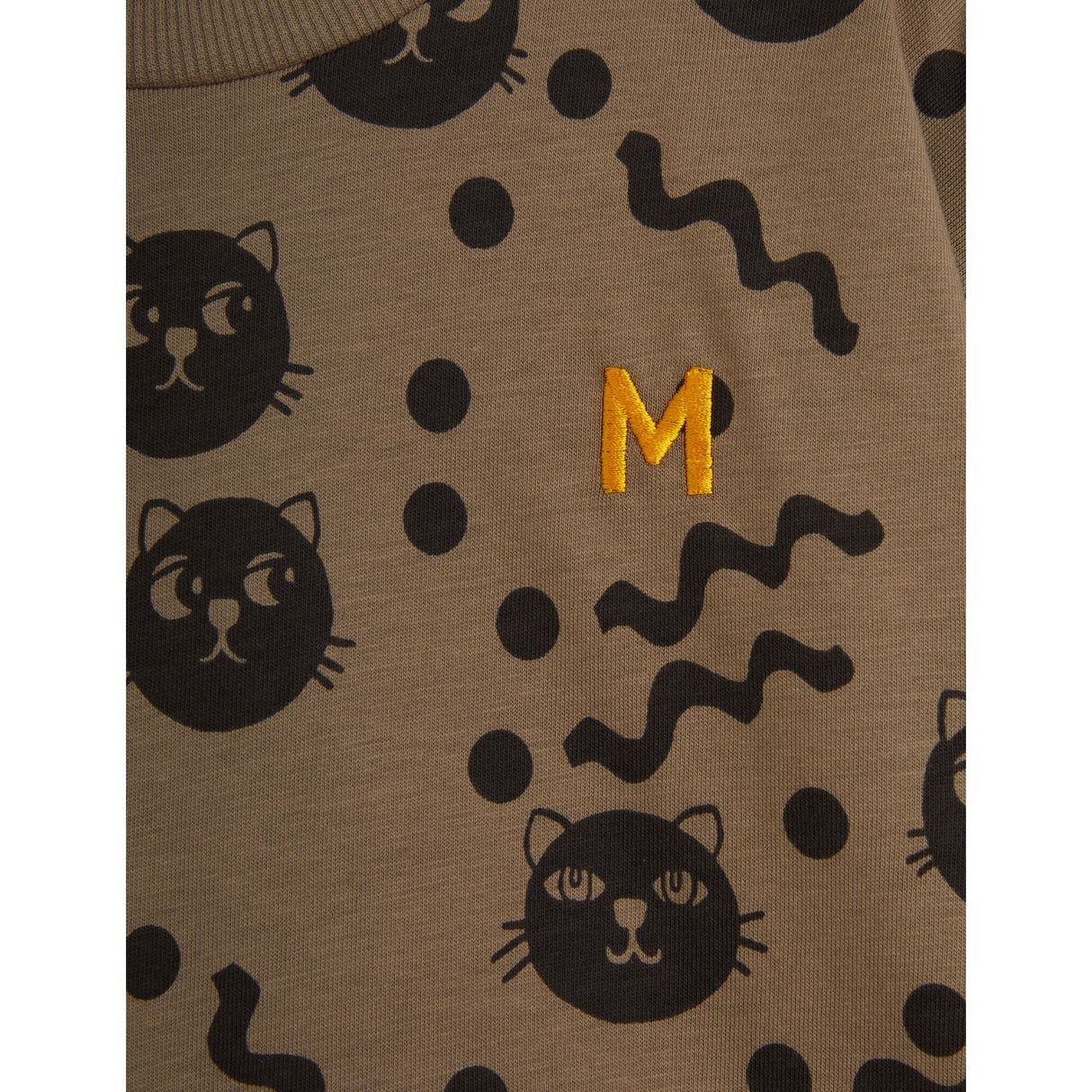 Mini Rodini Brown Squiggly Cats AOP Blouse