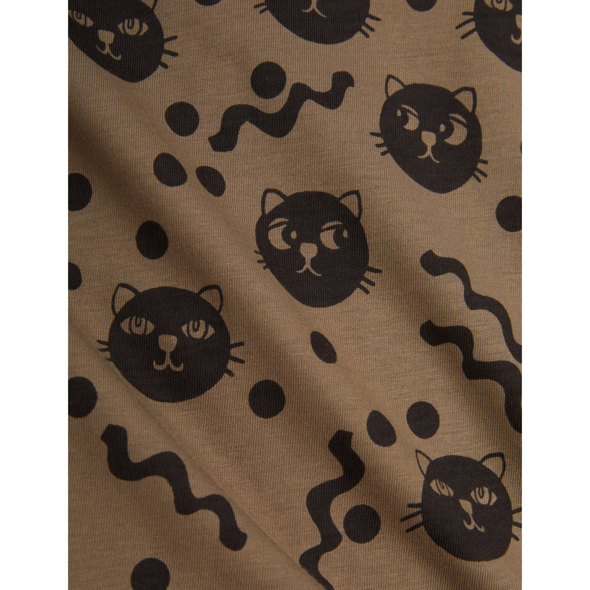 Mini Rodini Brown Squiggly Cats AOP Trousers