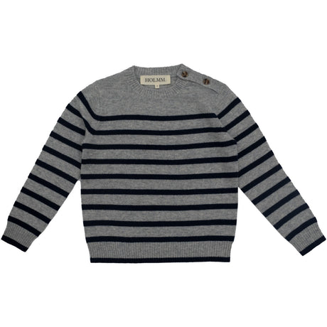 HOLMM Oxford Stripe Obay Cashmere Knit Sweater