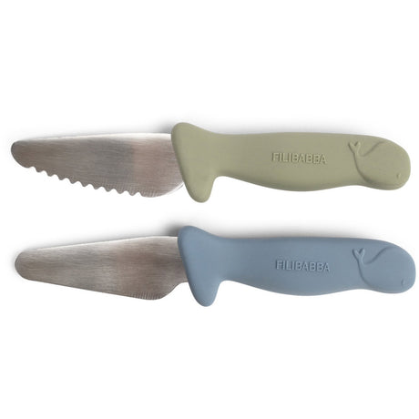 FILIBABBA Knife Set for Kids - 2-pack Powder Blue/Green