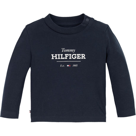 Tommy Hilfiger Dark Night Navy Monotype 1985 Logo Tee Ls