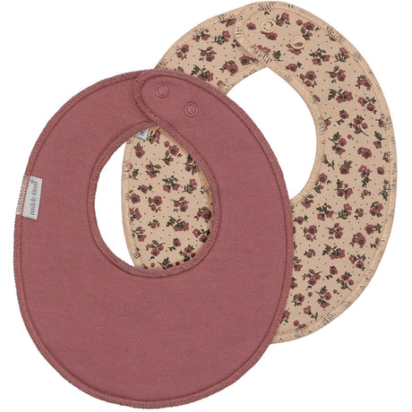 Mikk-Line Rose Brown 2-Pack Baby Bibs Round