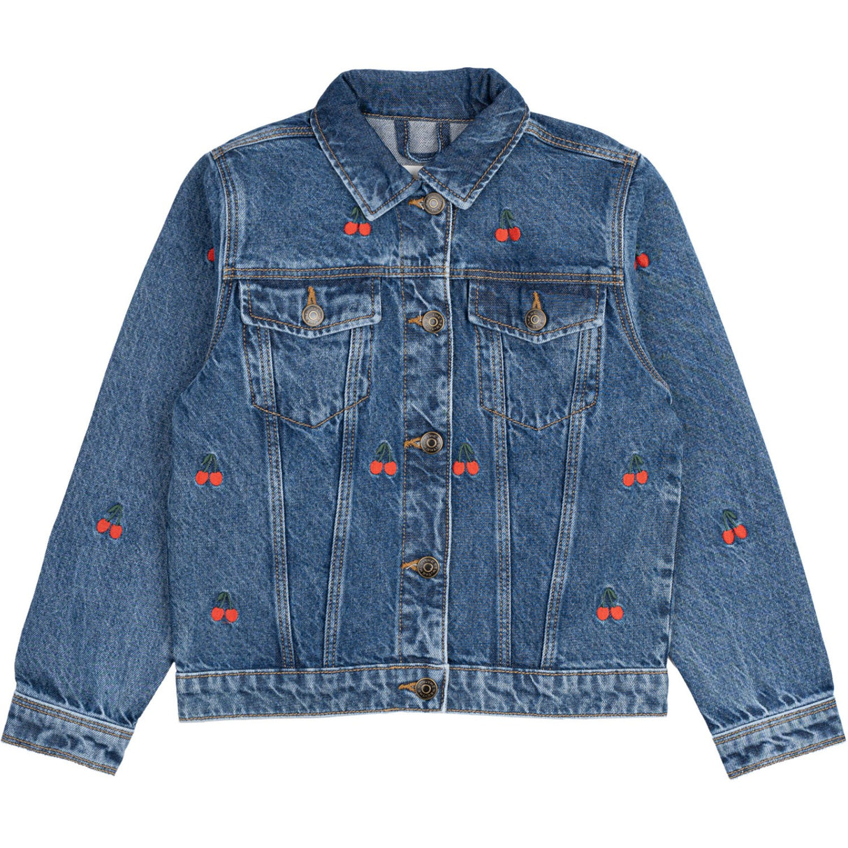 The New Medium Blue Denim EMB Natalia Denim Jacket