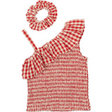 The New Poppy Red Check Nally Short Top