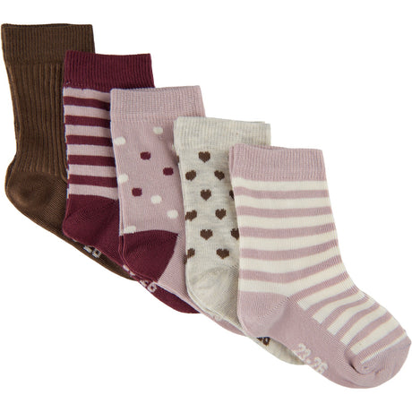 Minymo Rose Smoke Sock w. pattern (5-pack)