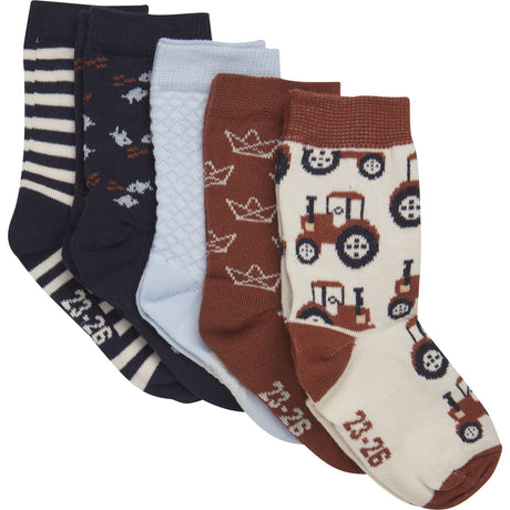 Minymo Tortoise Shell Socks w. Pattern (5-pack)