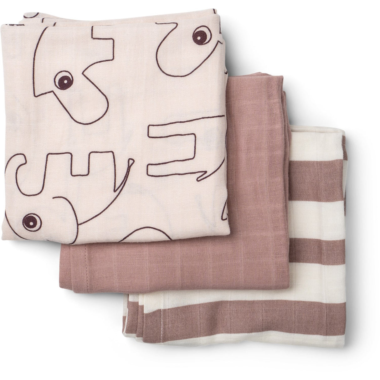 DonebyDeer Pudder Muslin Cloth 3-Pack GOTS Deer Friends