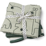 DonebyDeer Grøn Muslin Cloth 3-Pack GOTS Deer Friends