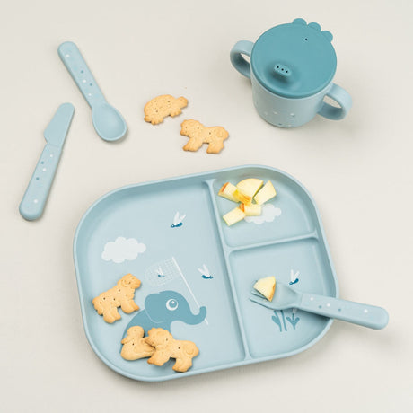 DonebyDeer Blue Foodie Divided Plate Elphee