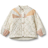 Wheat Ivory Checked Flowers Quilt Jacket Inga