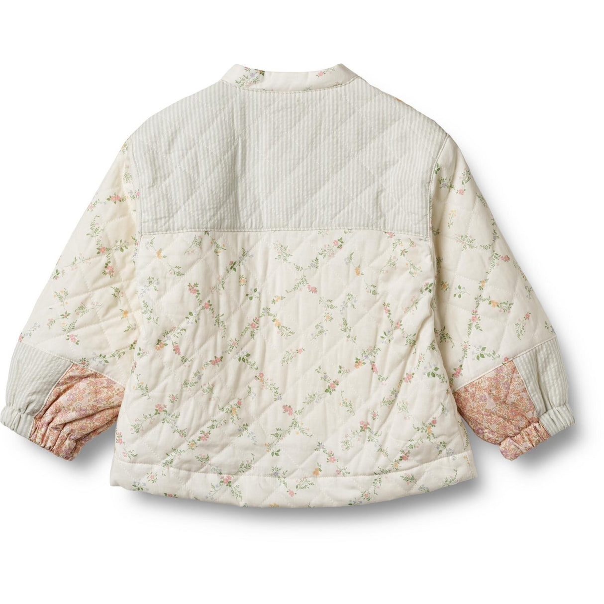 Wheat Ivory Checked Flowers Quilt Jacket Inga