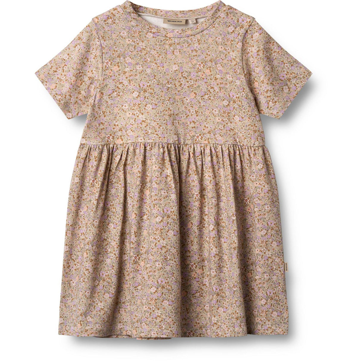 Wheat Lilac Flower Meadow Jersey Dress S/S Anna