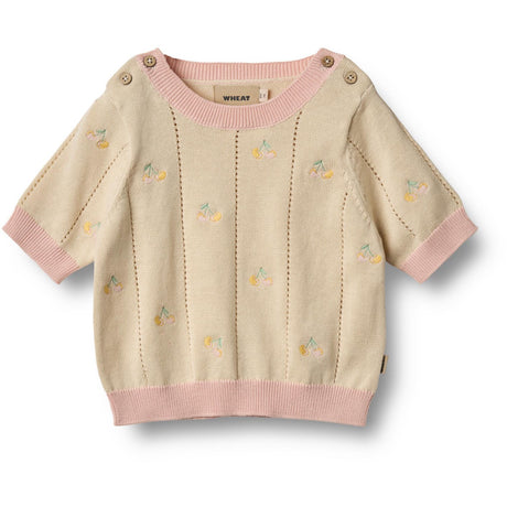 Wheat Sandshell Knit Top S/S Malvina