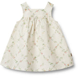 Wheat Ivory Checked Flowers Dress Ayla