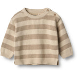 Wheat Beige Stripe Knit Pullover Morgan