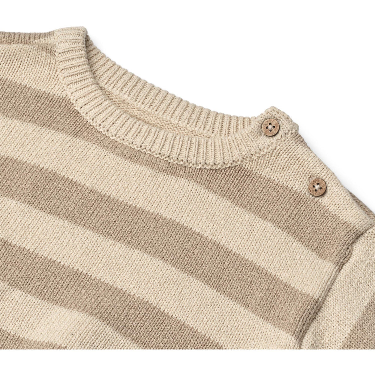 Wheat Beige Stripe Knit Pullover Morgan