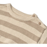 Wheat Beige Stripe Knit Pullover Morgan