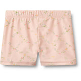 Wheat Powder Checked Flowers Swim Shorts Niki