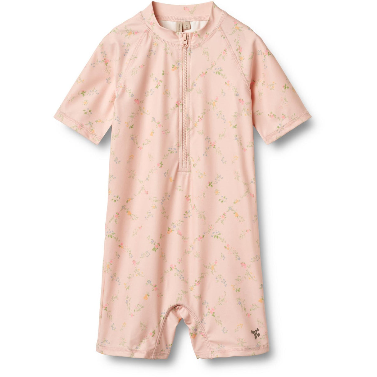 Wheat Powder Checked Flowers Swimsuit S/S Cas