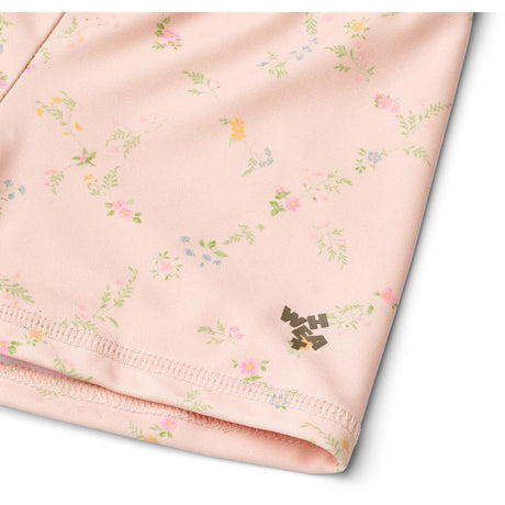 Wheat Powder Checked Flowers Swim Shorts Niki