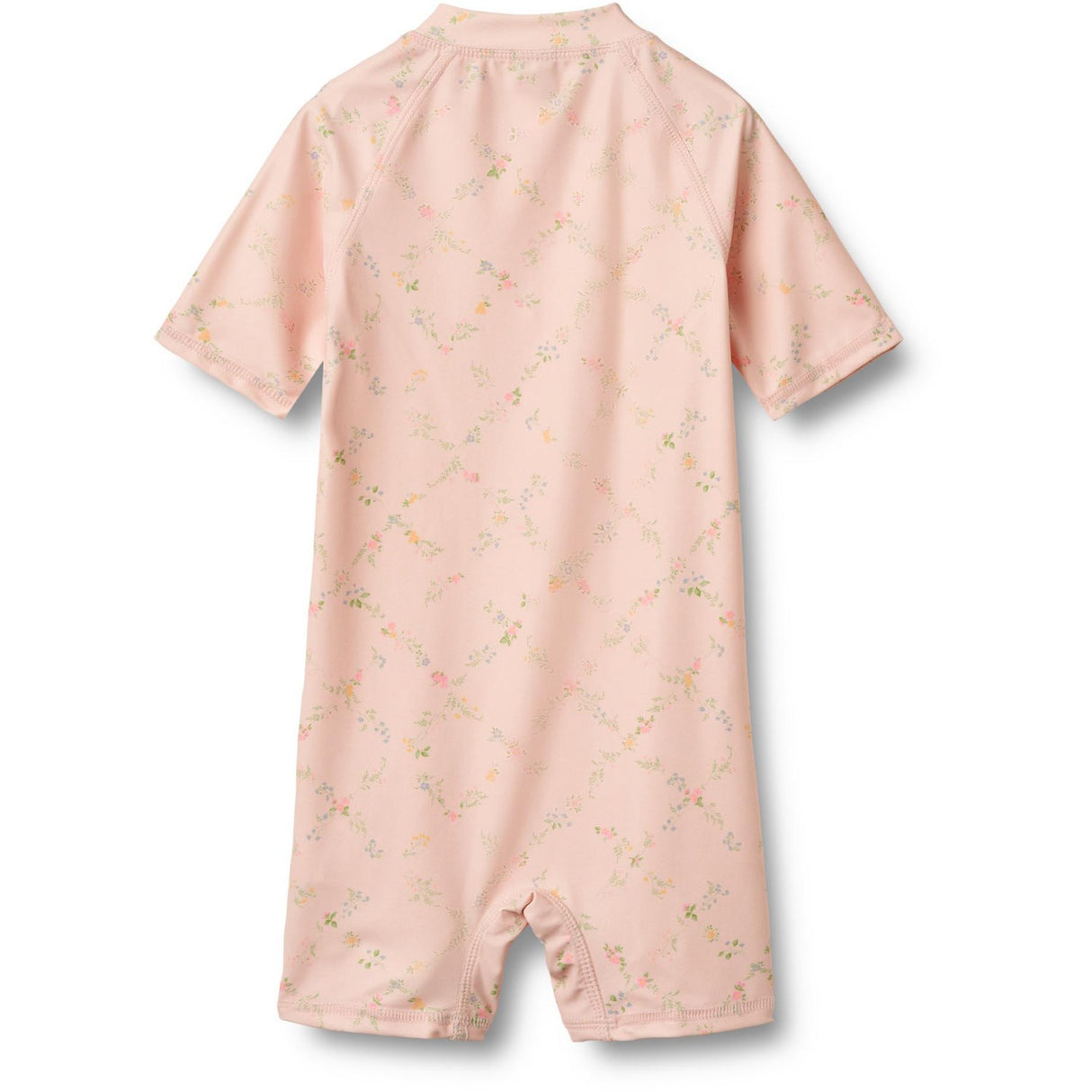 Wheat Powder Checked Flowers Swimsuit S/S Cas