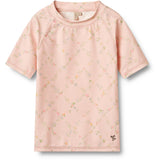 Wheat Powder Checked Flowers Swim T-Shirt S/S Jackie