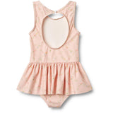 Wheat Powder Checked Flowers Swimsuit Erna