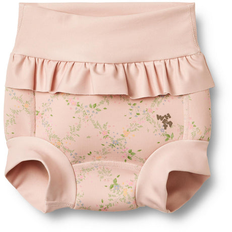 Wheat Powder Checked Flowers Neoprene Swim Pants Rita