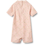 Wheat Powder Checked Flowers Swimsuit S/S Cas