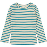 Petit Piao Turquise /Dark Off White Blouse Modal Striped