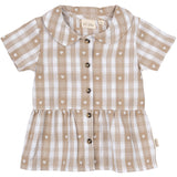 Petit Piao Off White Heart Shirt S/S Round Woven