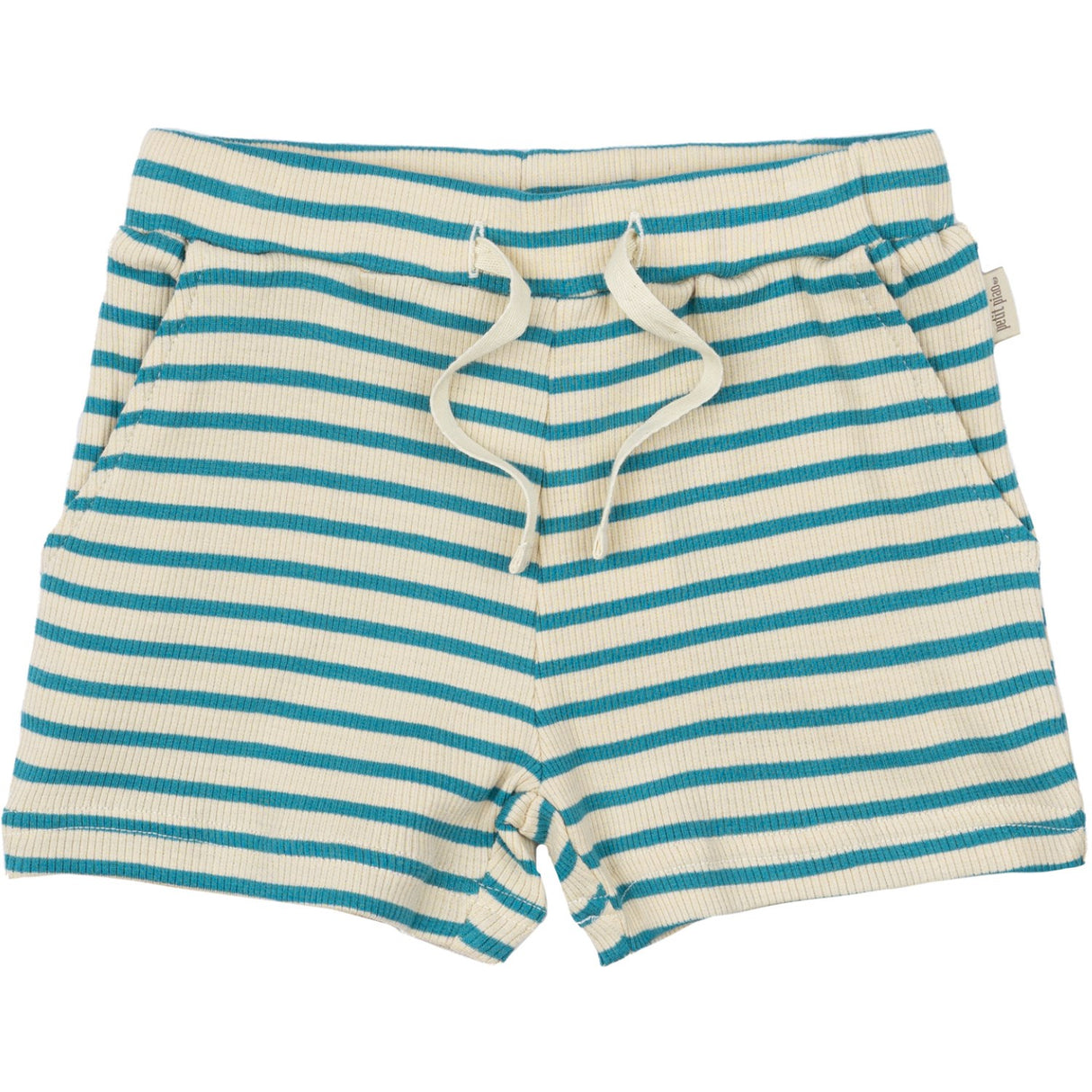Petit Piao Turquise /Dark Off White Shorts Modal Striped