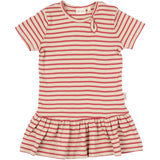 Petit Piao Light Berry/Dark Off White Dress S/S Modal Striped