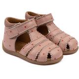 Pom Pom Old Rose Dot Starters™ Scallop Velcro Sandal