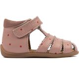 Pom Pom Old Rose Dot Starters™ Scallop Velcro Sandal