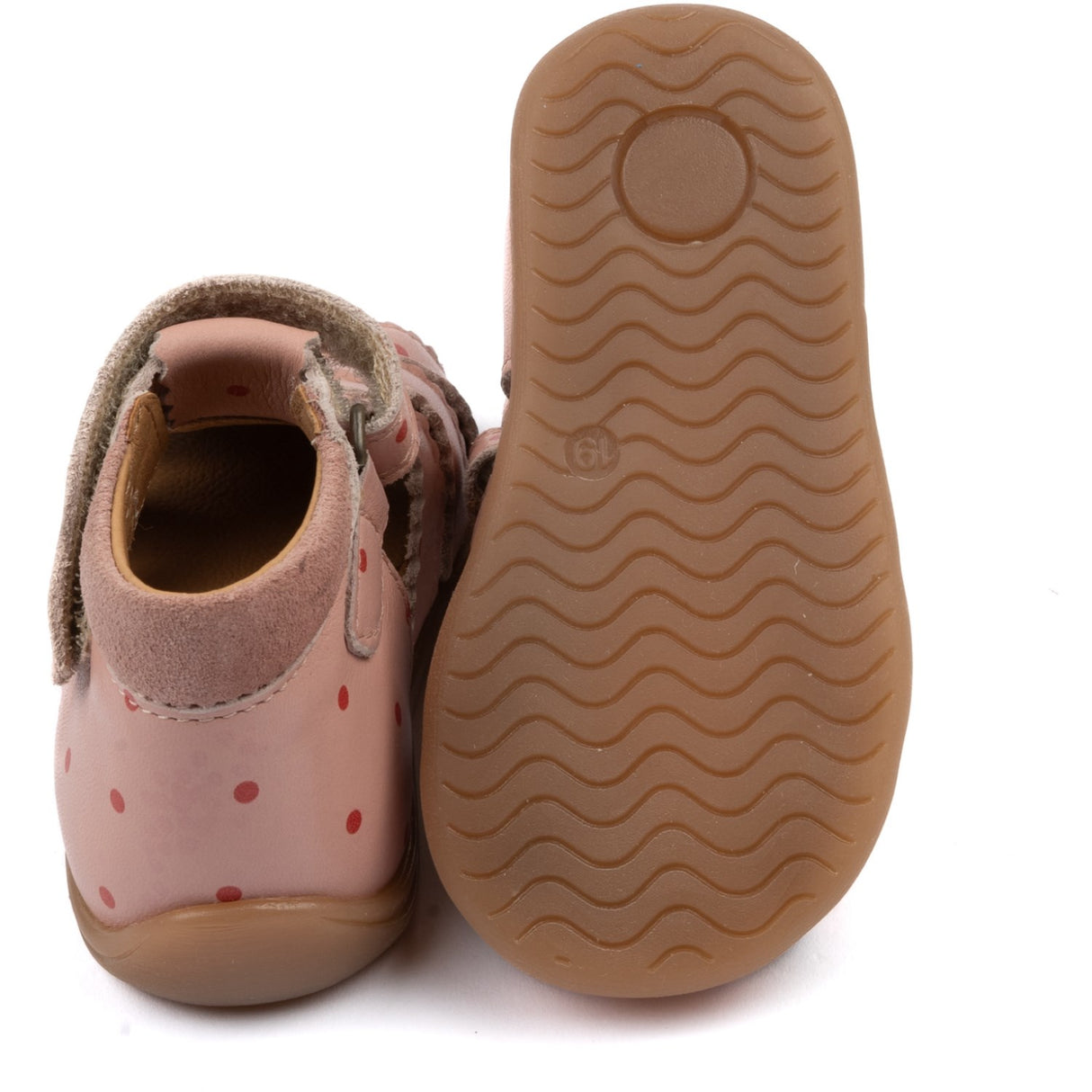 Pom Pom Old Rose Dot Starters™ Scallop Velcro Sandal