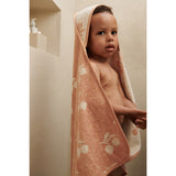 LIEWOOD Peach / Sea Shell Alba Yarn Dyed Hooded Baby Towel