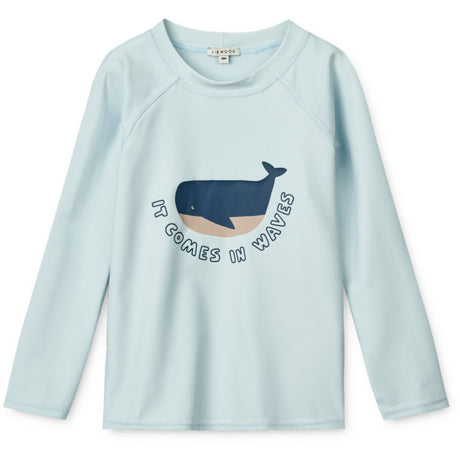 LIEWOOD It Comes In Waves / Pure Sky Noah Placement Longsleeve Swim Tee