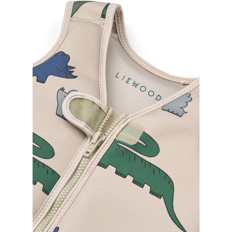 LIEWOOD Dinosaurs / Mist Dove Swim Vest