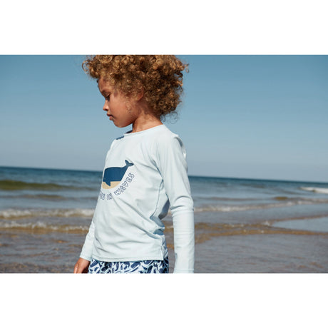 LIEWOOD It Comes In Waves / Pure Sky Noah Placement Longsleeve Swim Tee